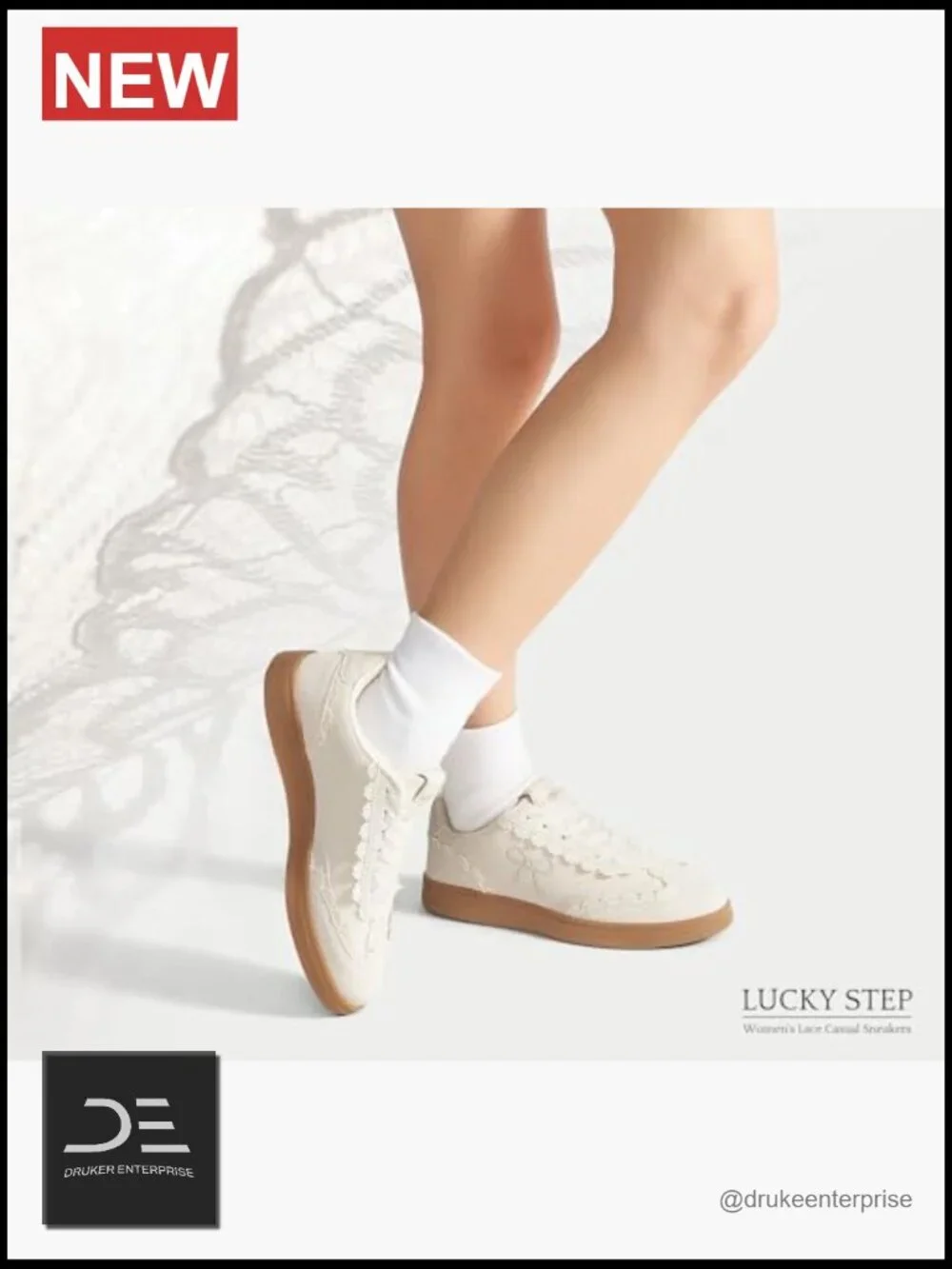 Lace Detail Casual Sneakers Organza Ribbon Lace-Up Vintage Gum Sole Sneakers